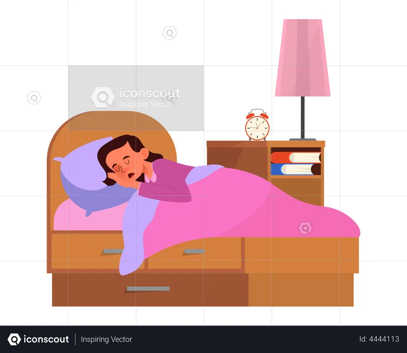 Schlafendes Mädchen  Illustration