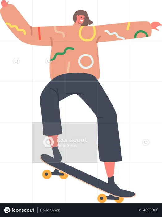 Mädchen Skateboard  Illustration