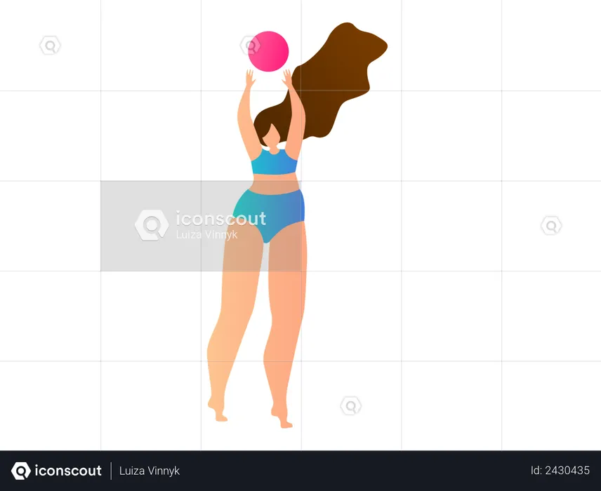 Mädchen spielt Basketball  Illustration