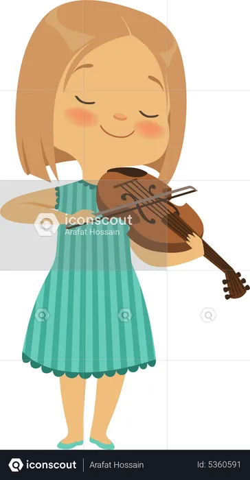 Mädchen spielt Gitarre  Illustration