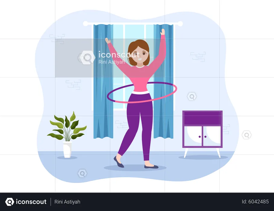 Mädchen spielt Hula Hoop  Illustration