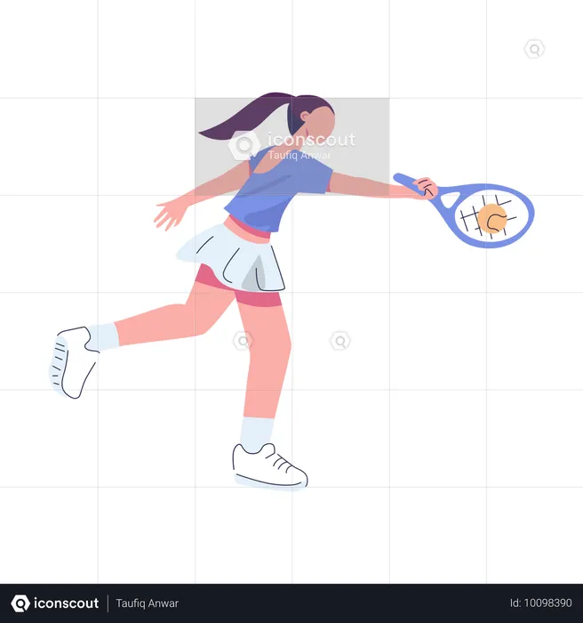 Mädchen spielt Tennis  Illustration