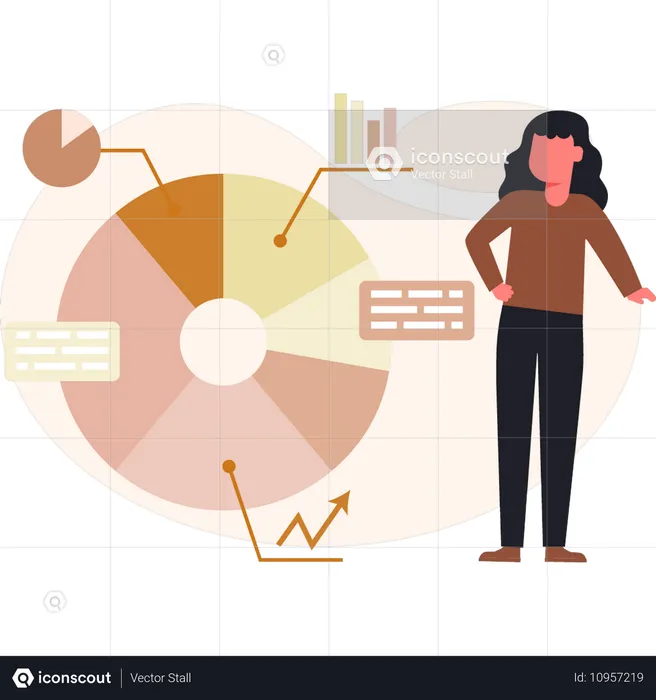 Mädchen spricht über Analysenetzwerke  Illustration