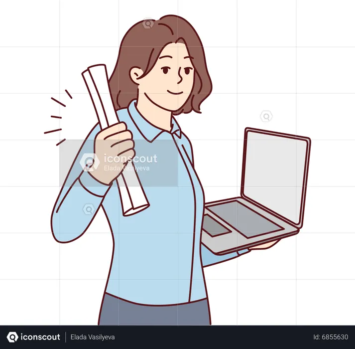 Mädchen auf Jobsuche  Illustration