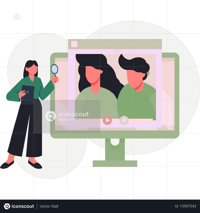 Mädchen sucht Paar-Video  Illustration