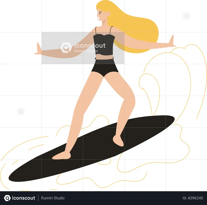 Mädchen surfen  Illustration