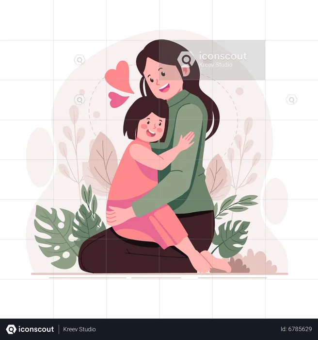 Mãe com filha  Ilustração