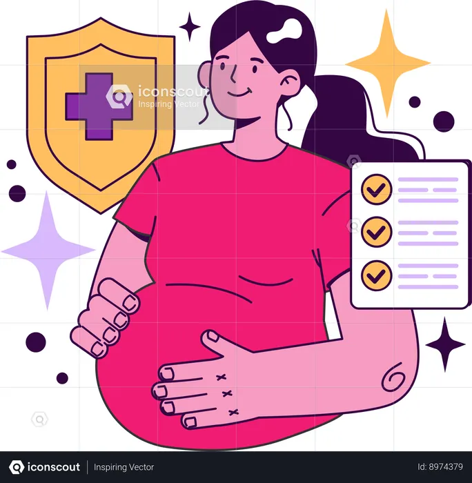 Mãe engravida através de procedimento de fertilização in vitro  Ilustração