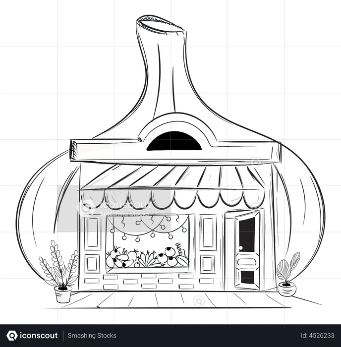 Magasin de légumes  Illustration