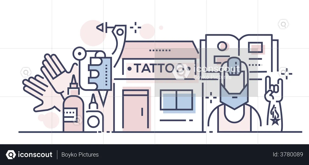 Magasin de tatouage  Illustration