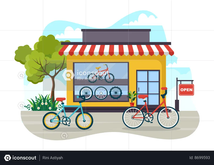 Magasin de vélo  Illustration