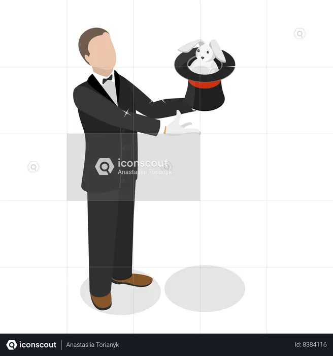 Magician is showing magic  Illustration