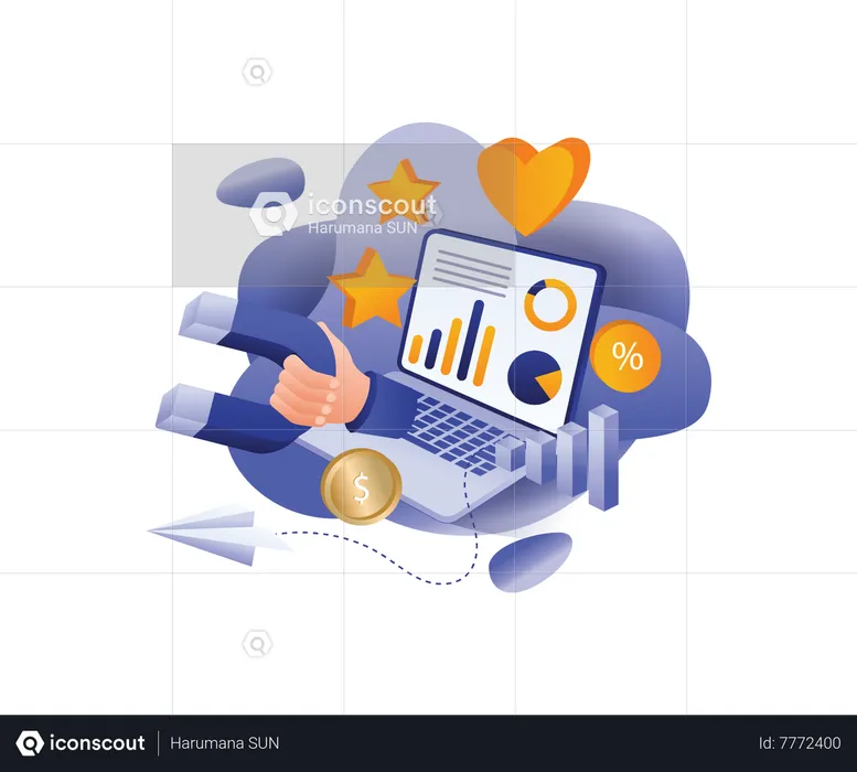 Magnet business digital marketing strategy  Illustration