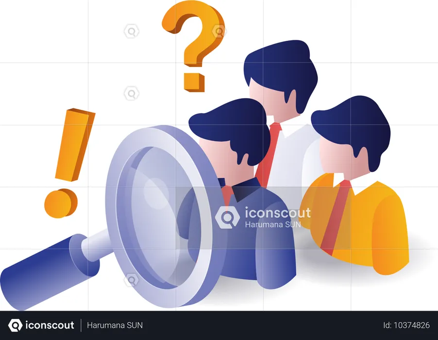 Magnifying glass looking for the best person for business team  Illustration