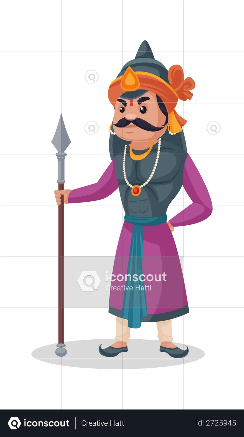 Best Maharana Pratap holding Javelin Illustration download in PNG ...