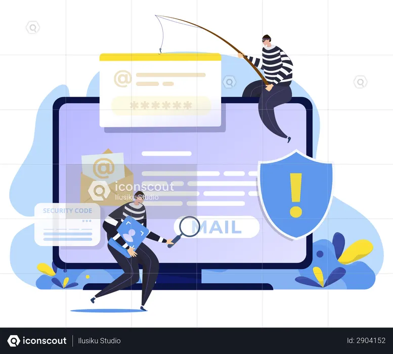 Mail-Phishing-Angriff  Illustration