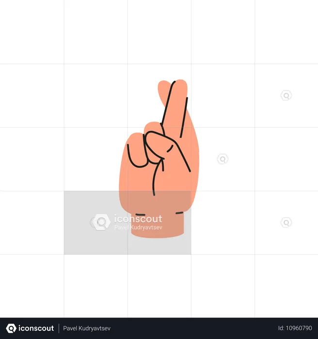 Main avec les doigts croisés  Illustration
