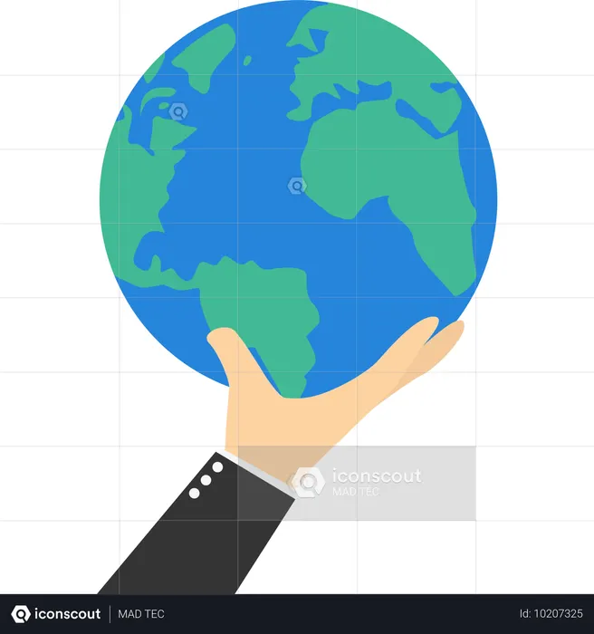 Main tenant le globe  Illustration