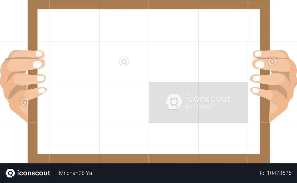 Mains tenant un tableau blanc vierge  Illustration