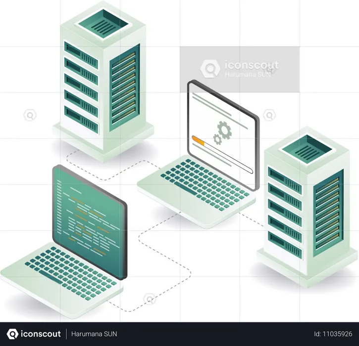 Maintenance update server data computer technology  Illustration