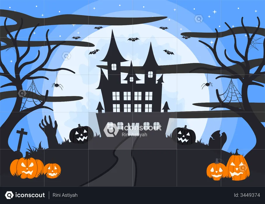 Maison d'Halloween  Illustration