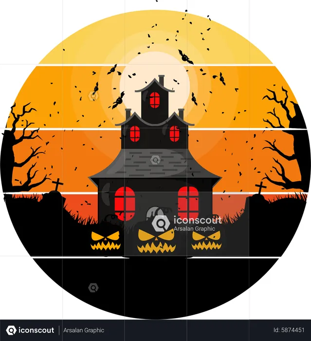 Maison d'Halloween  Illustration