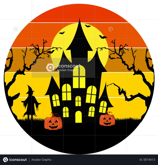 Maison d'Halloween  Illustration