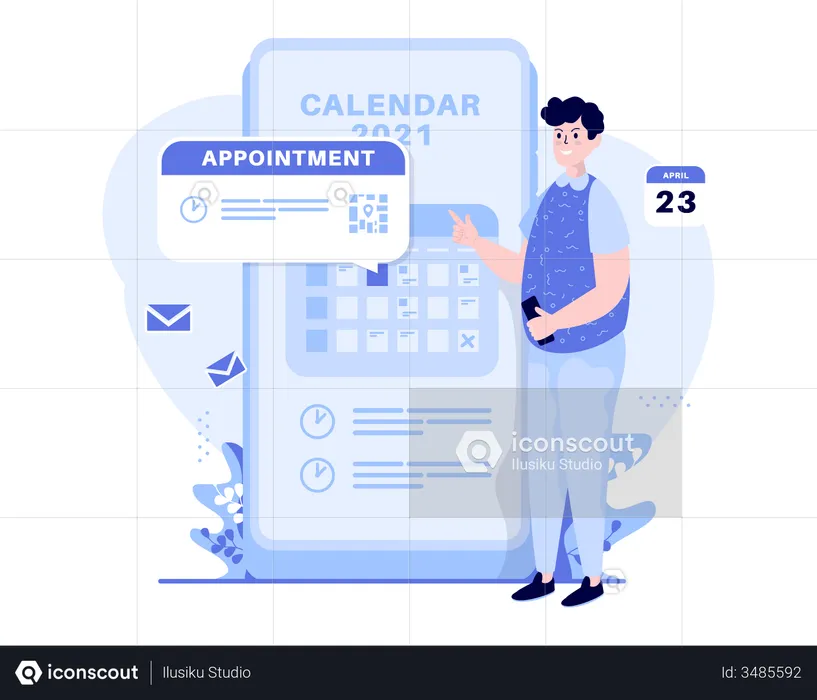 Make an appointment on mobile calendar  Illustration