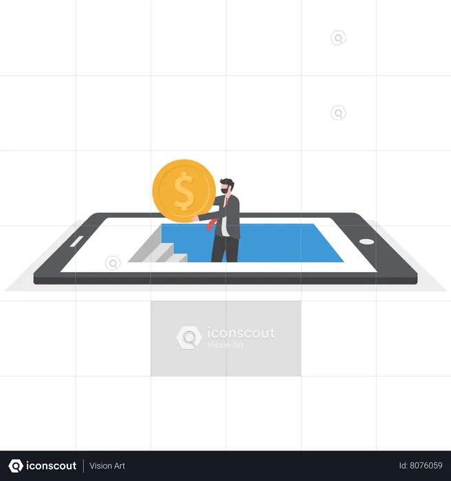 Make Money From Mobile App  Illustration