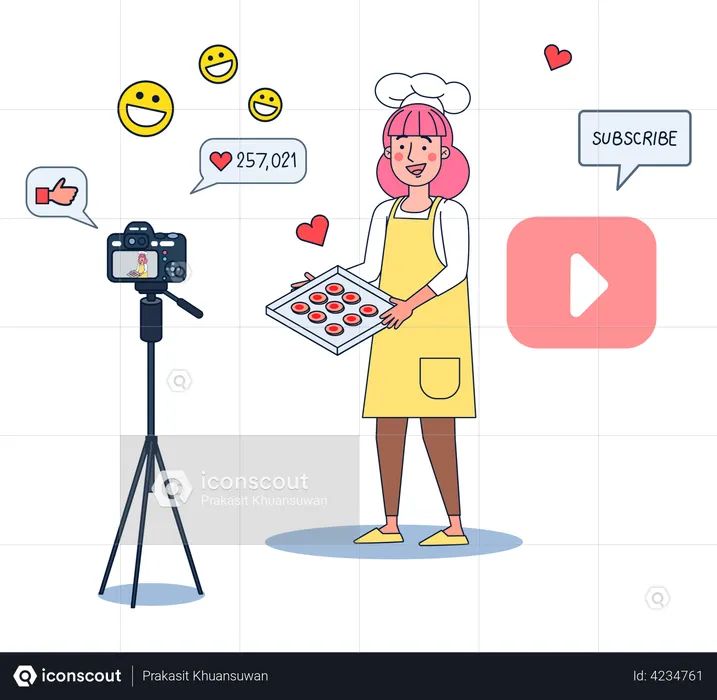 Making candy recipe video  Illustration