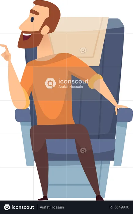 Male airplane passenger  Illustration