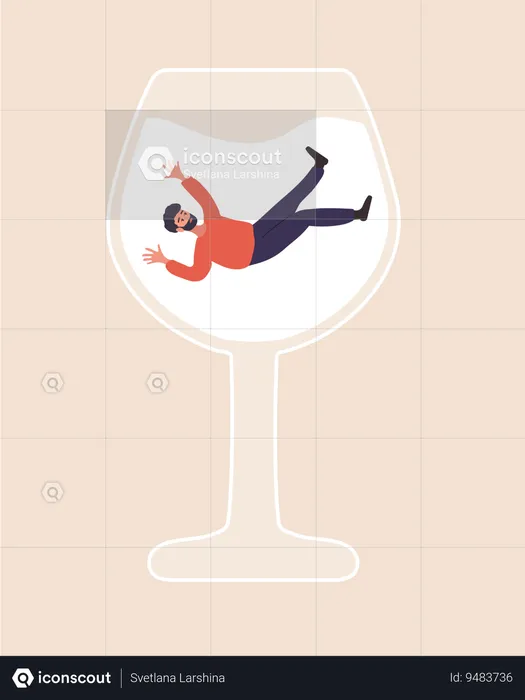 Male Alcoholism  Illustration