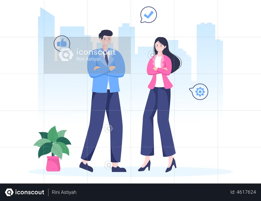 Male and Female business person  Illustration