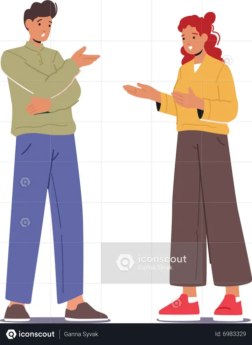 Male and Female Communication  Illustration