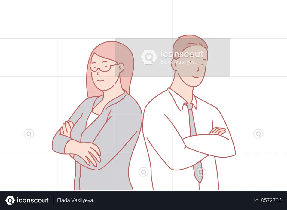 Male and female coworkers  Illustration