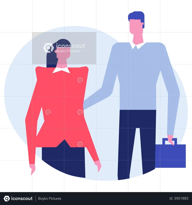 Male and female employee  Illustration