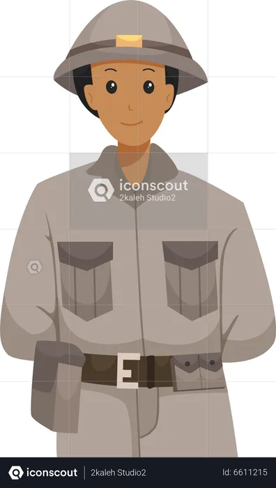 Male Army Officer  Illustration