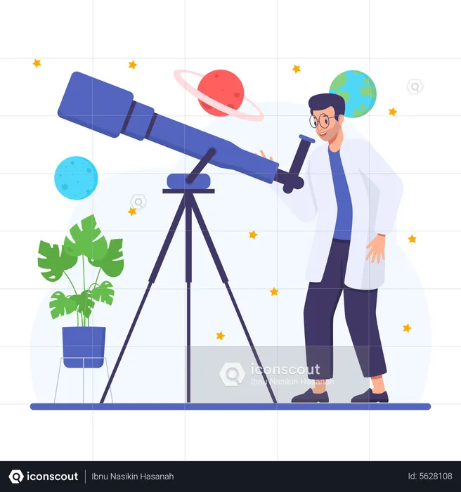 Male Astronomer  Illustration