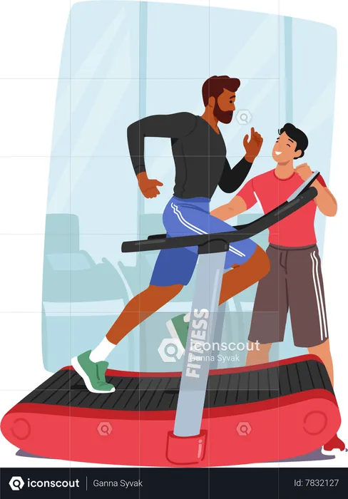 Male Athlete Receiving Personalized Training And Guidance From A Personal Coach for Maximizing Performance  Illustration
