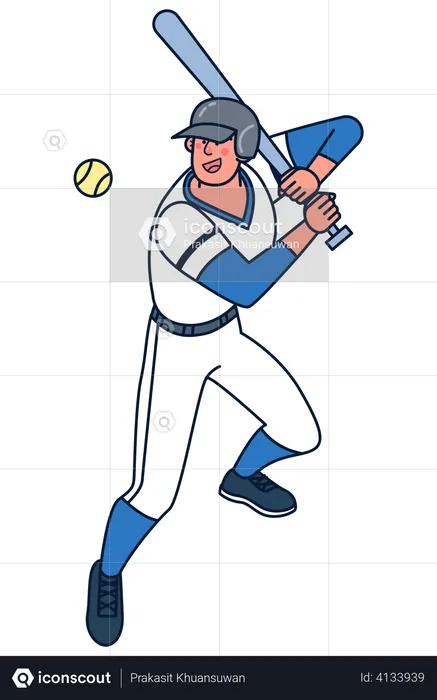 Male baseball player  Illustration