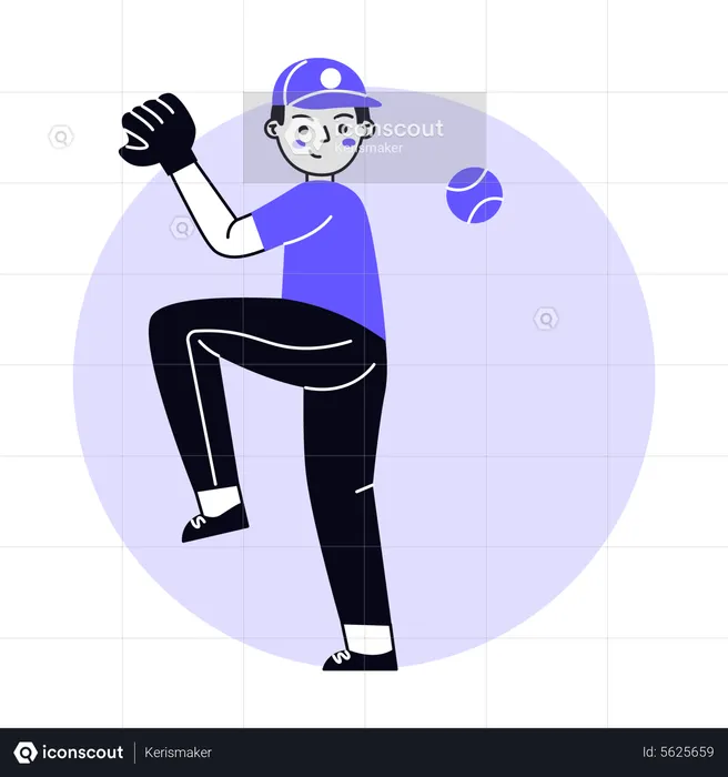 Male Baseball player  Illustration