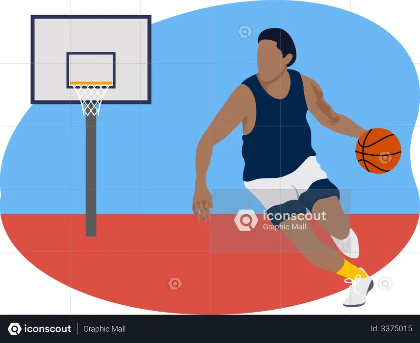 Male basketball player  Illustration