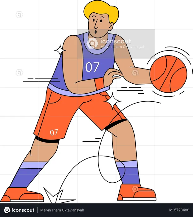 Male basketball player  Illustration