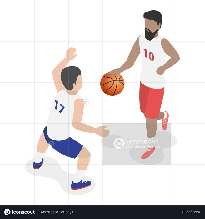 Male basketball player playing basketball  Illustration