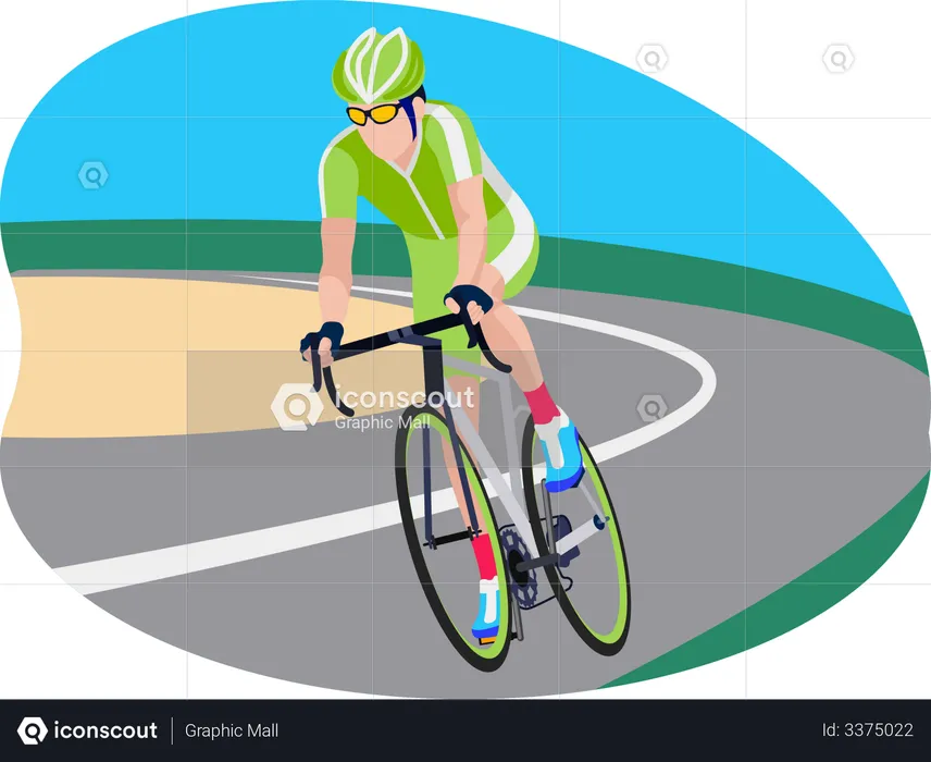 Male bicyclist  Illustration