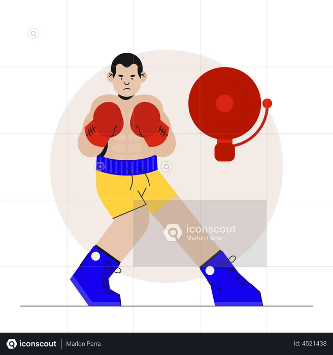 Male boxer  Illustration