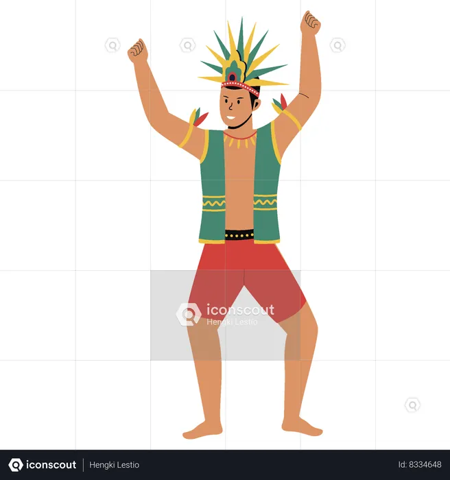 Male Brazilian samba dancers  Illustration