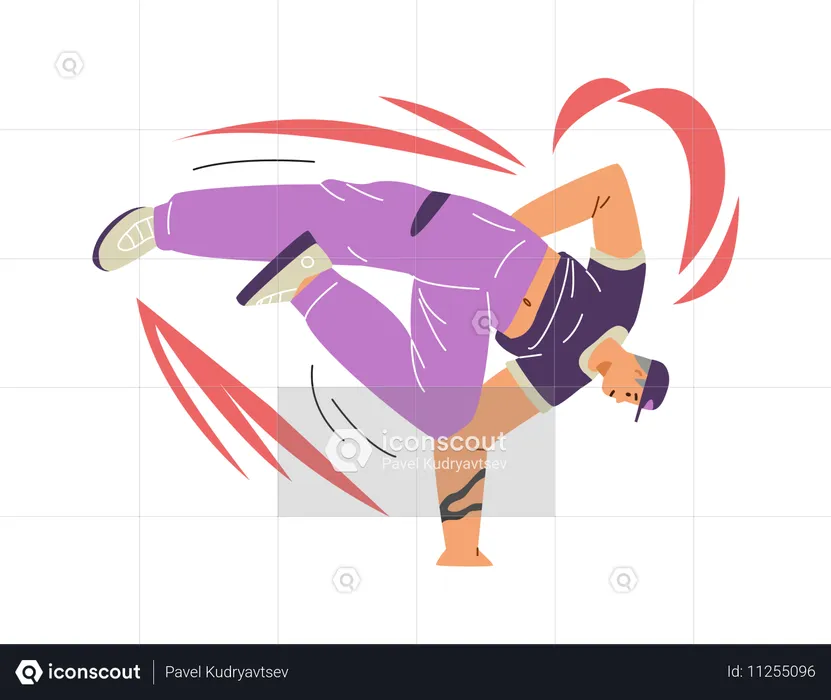 Male Break dancer doing handstands  Illustration