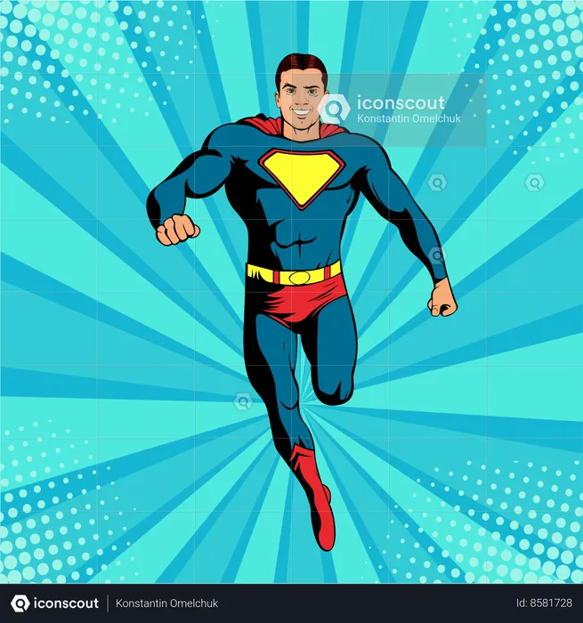 Superhero running  Illustration