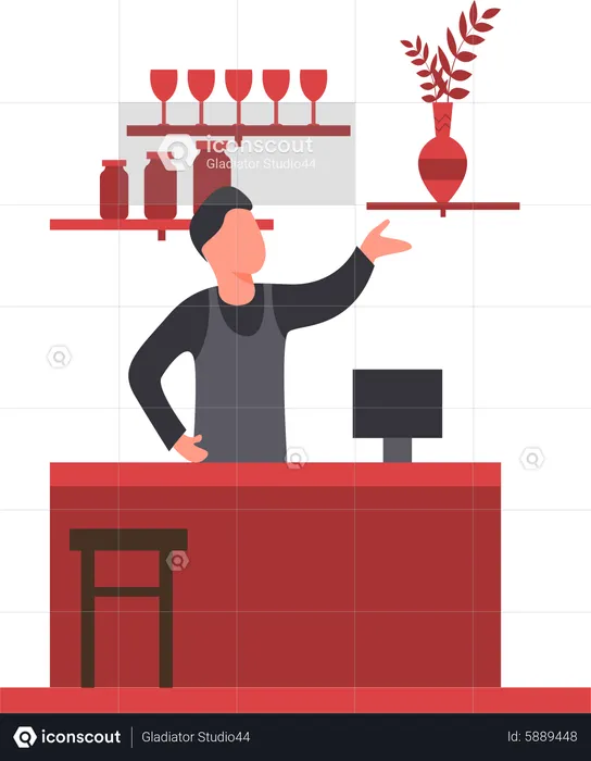 Male cafe owner  Illustration